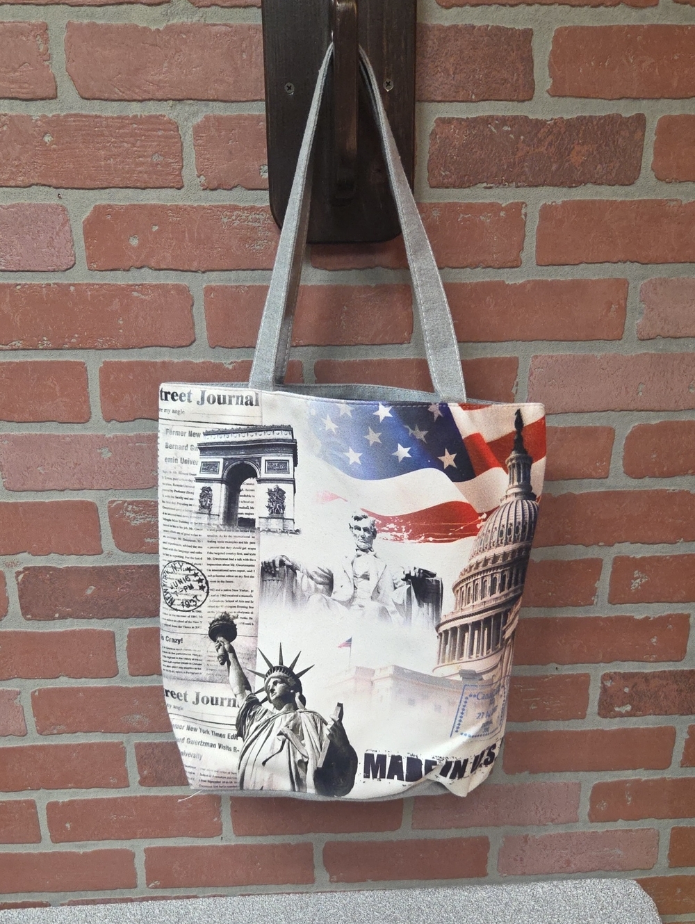 Patriotic Print Tote Bag - Red, White & Blue